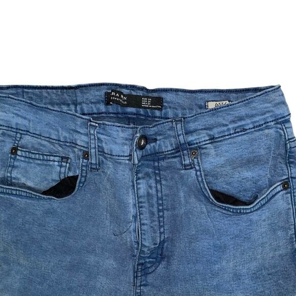 Zara Men Skinny Blue Denim Jeans Powerstitch Size 31 Casual Preppy Nautical - Picture 3 of 4